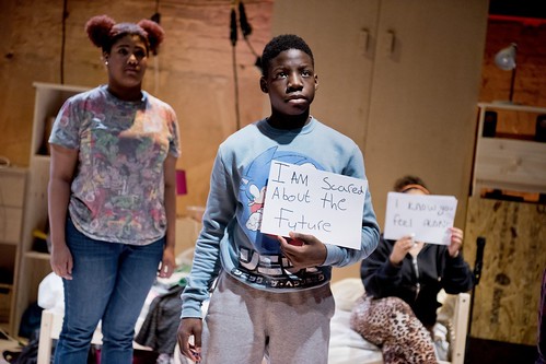 'Acting up' - The cast of Brainstorm, onstage at the Park Theatre in north London. Photo: Camilla Greenwell