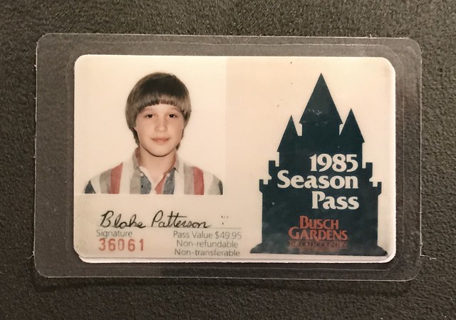 my 1985 Busch Gardens seasons pass