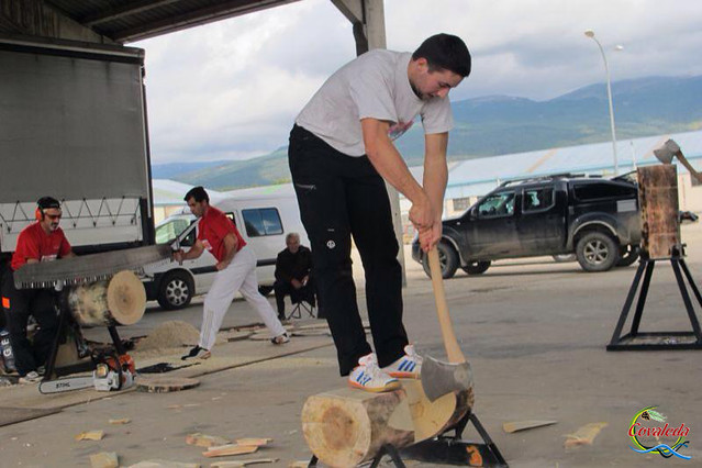Equipo Hacha participante en el Campeonato del Mundo de las Stihl Timbersport