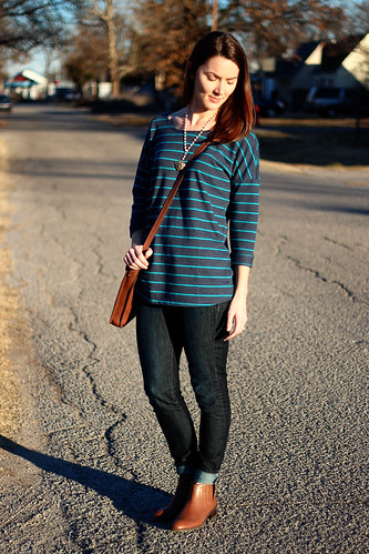 striped-sweatshirt-and-jeans-3 | by thecreamtomycoffee