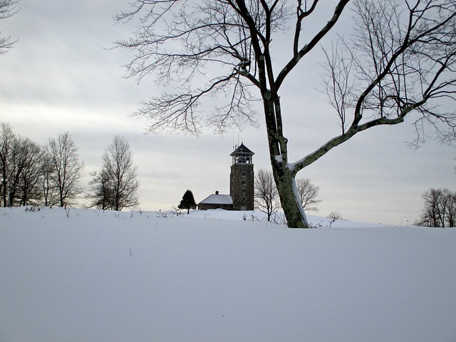 Quabbin Reservoir Watchtower After A Winter Storm