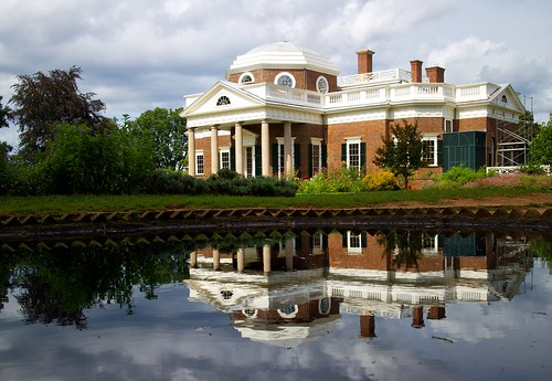 reflection history architecture virginia day cloudy colonial jefferson monticello