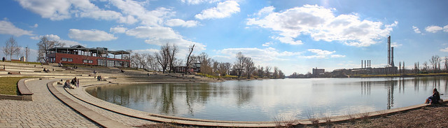 Panorama from the Kopaszi gát (dam)