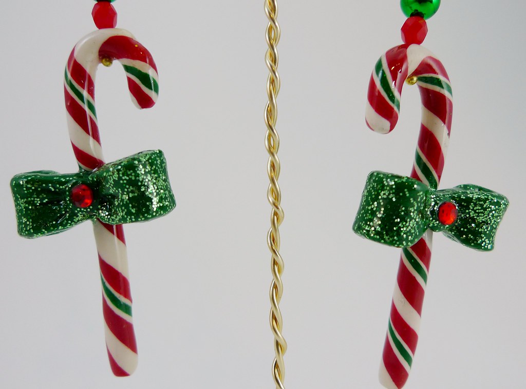 Candy Cane Earrings - Green Bow 2 | Veldena | Flickr
