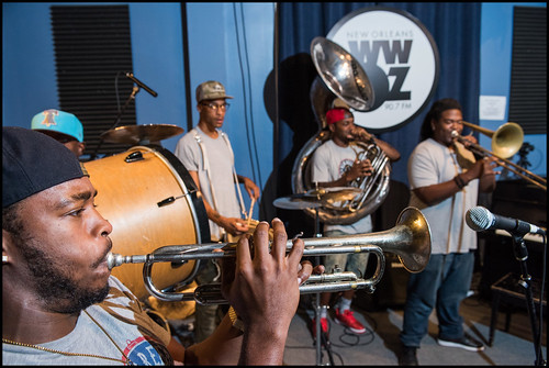 New Breed Brass Band during WWOZ 2016 Fall Drive. Photo by Ryan Hodgson-Rigsbee - rhrphoto.com