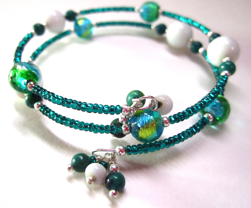 Teal Memory Teal memory wire bracelet | Kick Rox Jewelry | Flickr