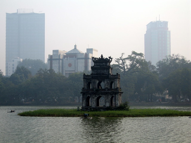 Turtle tower in Hoan Kiem lake
