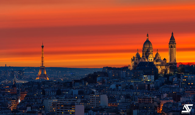 Eiffel & Sacré Coeur @ Sunset