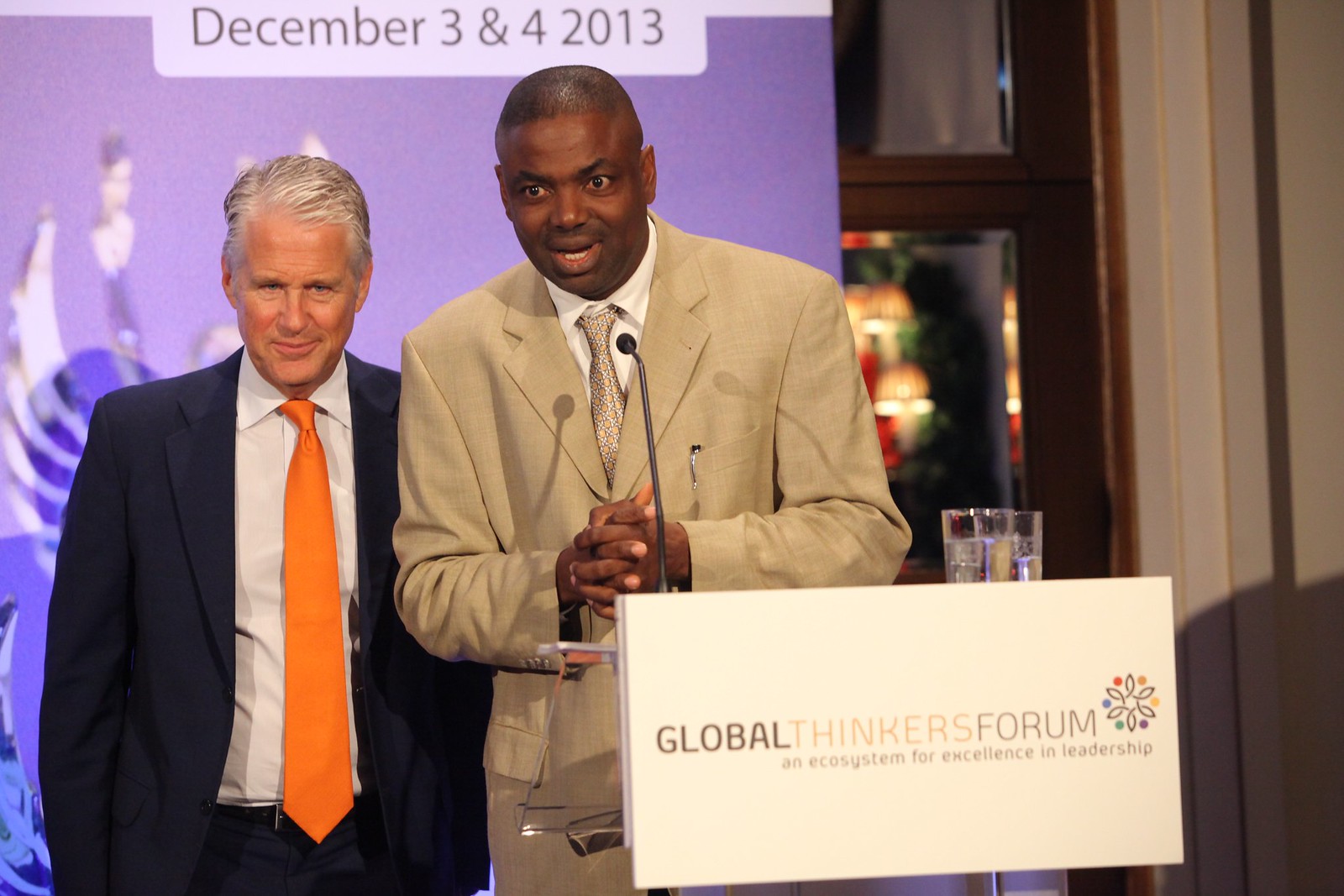 Kama Gbemouotor receiving the GTF 2013 Award for Excellence in Humanitarian Work, awarded to Professionals for Humanity