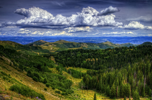 park city blue sky mountain green clouds utah ut time pass scenic stormy hills standard overlook puffy hdr onone mst guardsman photomatix