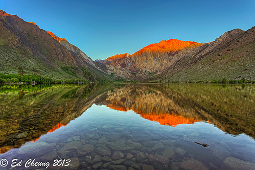 california camera trip morning pink blue light sky orange usa mountain lake reflection tree nature water colors yellow forest sunrise canon landscape photography gold dawn rocks nevada calm sierra filter yosemite nd gradient layers serene dslr radiant hdr 6d convictlake edcheung