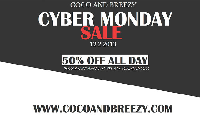 Cyber Monday Sale at cocoandbreezy.com - 50% off all eyewear & purchase discounted sweatshirts. Don't miss this fashion steal.