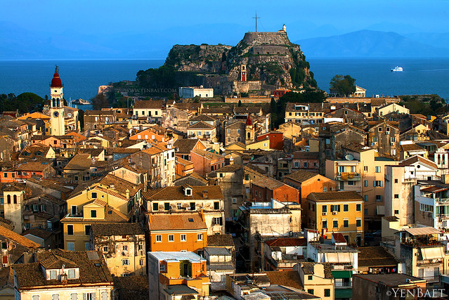 Corfu - View to the Old Fortress and the Sea