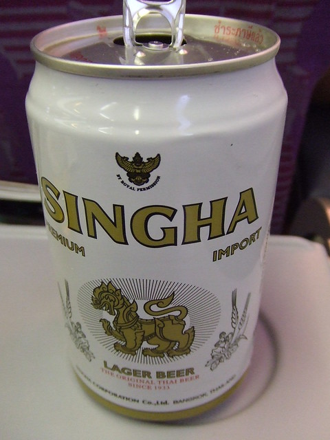Singha beer- one of the local beer brands in Thailand