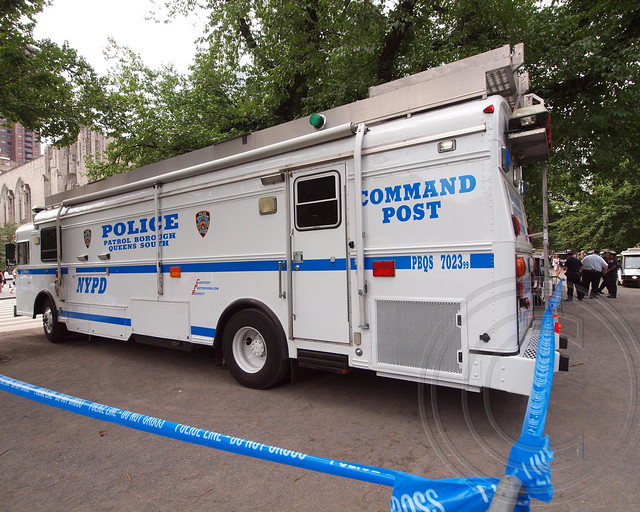 NYPD Police Command Post, Patrol Borough Queens South, Central Park, New York City