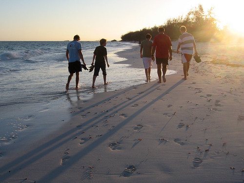 sunset beach sand kenya walk footprint watamu