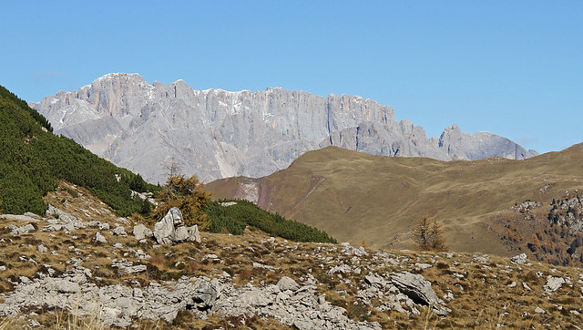 The imposing south face of Marmolada (Dolomites)