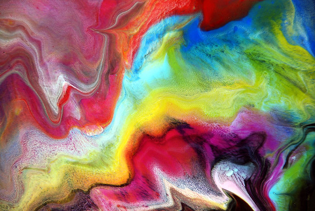 Flowing Melting Rainbow Acrylic Painting