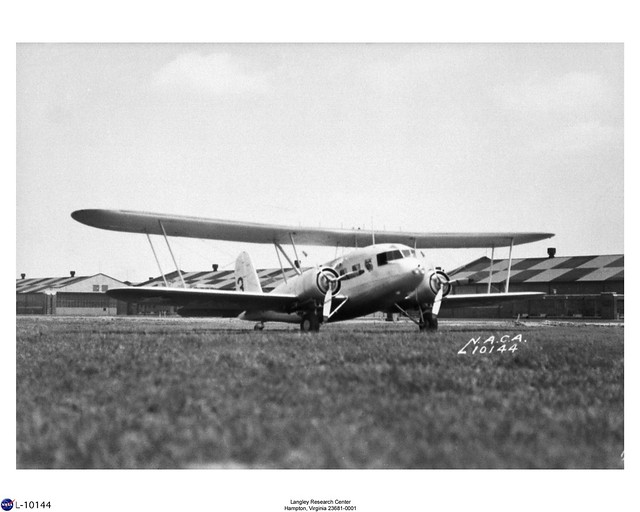Curtiss Condor visiting Langley Field on Army Navy day. This particular plane was operated by the Marines and carried the designation R4C-1.  06-28-1939