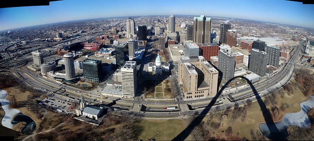 Saint Louis- Downtown from Gateway Arch