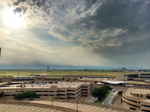 DFW sunrise clouds by mattdupont, DFW airport, Dallas, Texas, July 2014tower clouds sunrise dallas airport aircraft dfw sunrays eastsi