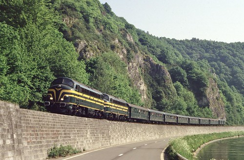 254.27, Waulsort, 14 mai 1988 by Bart van 't Grunewold, Op 14 mei 1988 organiseerde het TSP de afscheidsrit van de diesels van de reeks 204 (reeks 54). Dit 