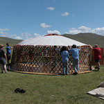 Building a Ger with Mongolian Rover Scouts: First Layer of Covering
