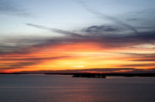 sunrise by sommervr, Sunrise on the bay bridgesky clouds contrails bayofquinte