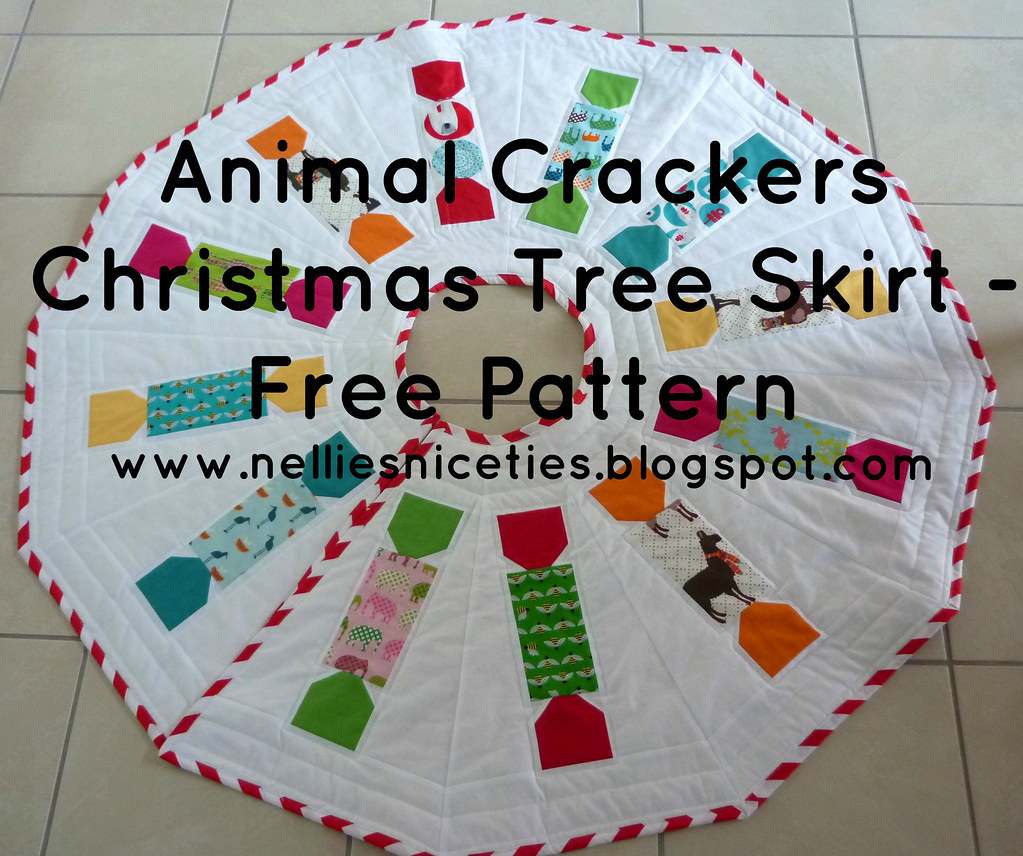 Free pattern- Animal Crackers Christmas tree skirt