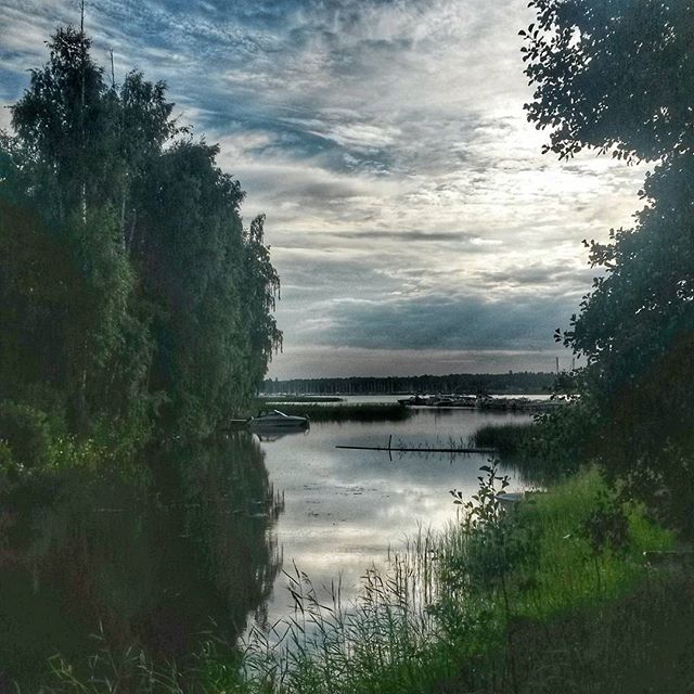 We are in #Espoo #Finland. The views along our evening walk were quite nice.