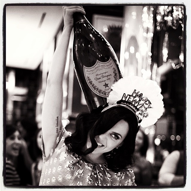 Katy Perry hoists her 6L Methuselah of Dom Pérignon.  (Photo: John Mayer).  Get into it!  #NYE14 #DomPerignon #KatyPerry #JohnMayer