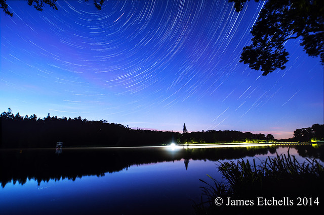 Star Trails Over the Lake