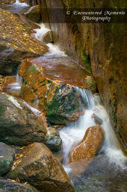 Series of Small Waterfalls in Flume Gorge