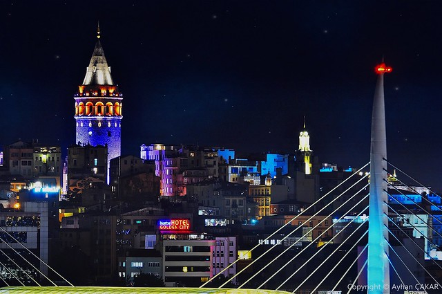 Midnight Galata Tower Istanbul