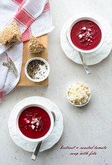 Beetroot & Roasted Tomato Soup With Feta