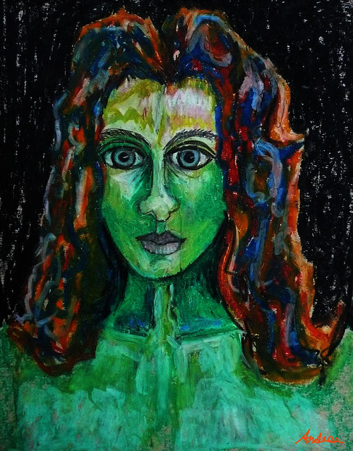 Green woman