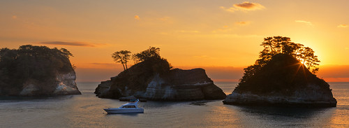 sunset panorama seascape japan landscape coastal backlighting seastack matsuzaki dogashima izupeninsula shizuokaperfecture 70200f4lis 5dmarkii jimaisland