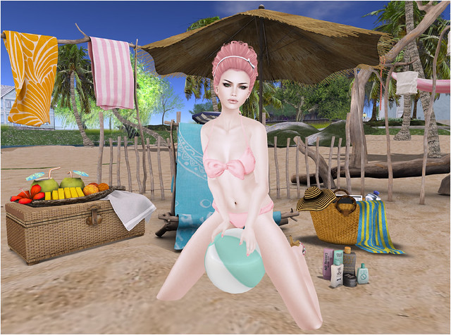 A pale girl at the beach