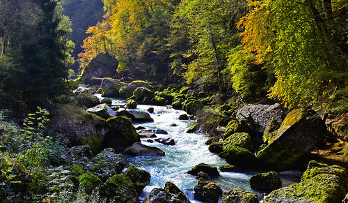 paysages riviere dranse rochers eau automne france