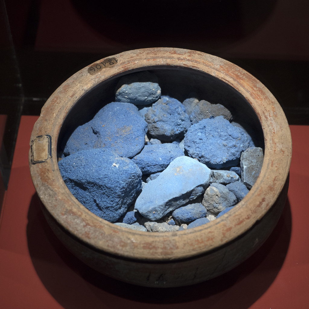 Cup containing Egyptian Blue pigment from Pompeii