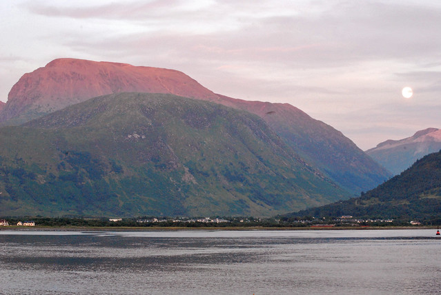 View from Corpach quay, looking towards Ben Nevis, sunset