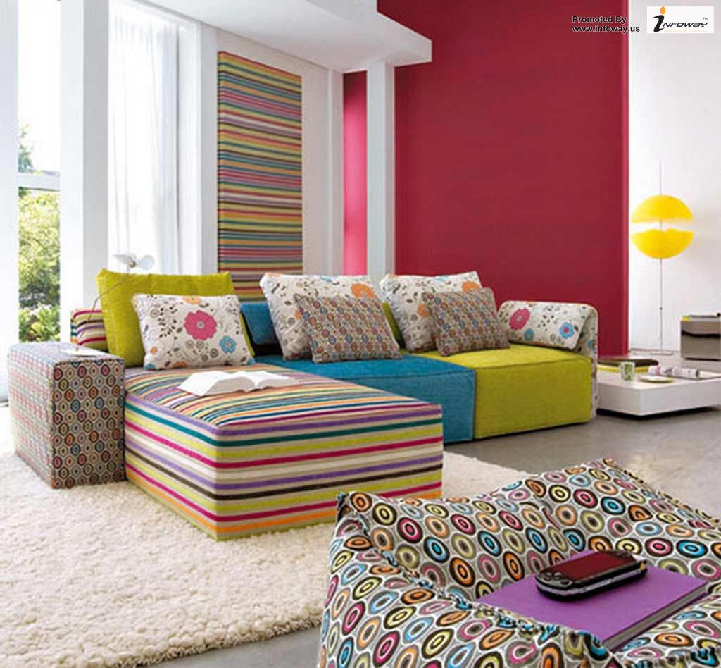 colorful apartment living room decor