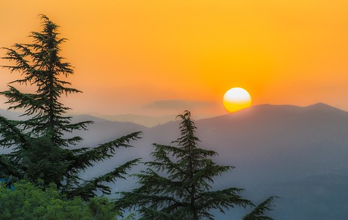 georgia tbilisi sunset sundown spruce colors warm summer july caucasus