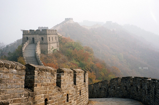 The GREAT WALL of CHINA in Autumn, near Mutianyu, Huairou, China