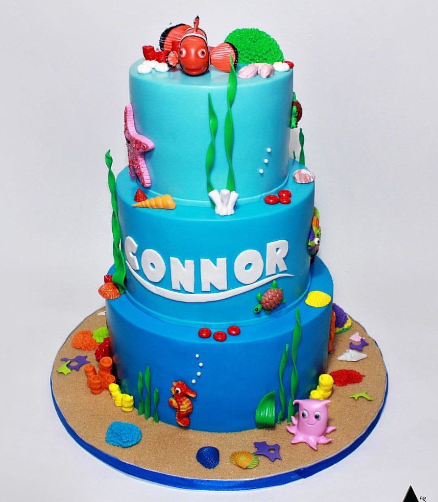 Finding Nemo Themed Baby Shower Cake #asexquisitecakes #ba…