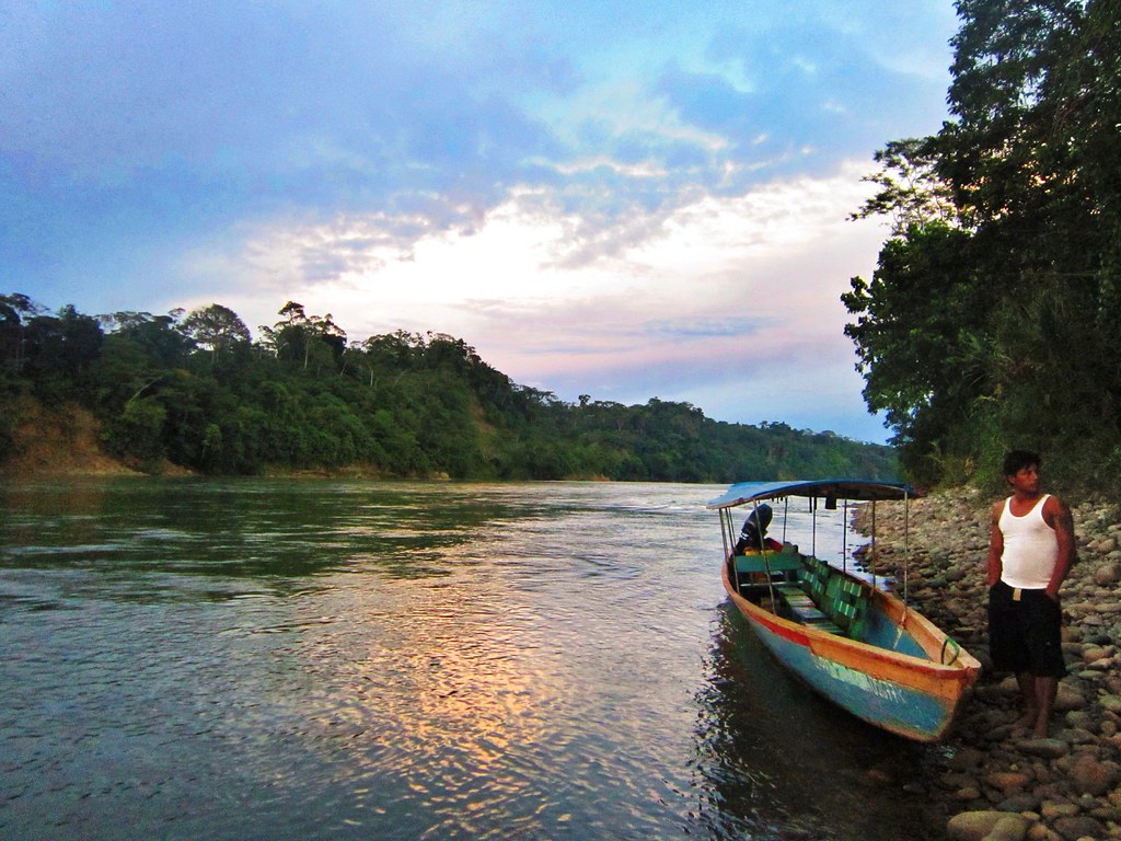 Sunset on the Rio Napo near Tena, Ecuador