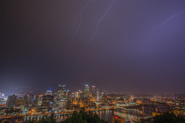 Lightning over Pittsburgh from Mt. Washington in the Spring 2014 031