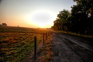 Country road at sunrise