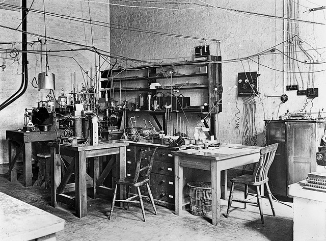 The apparatus used by Ernest Rutherford in his atom-splitting experiments