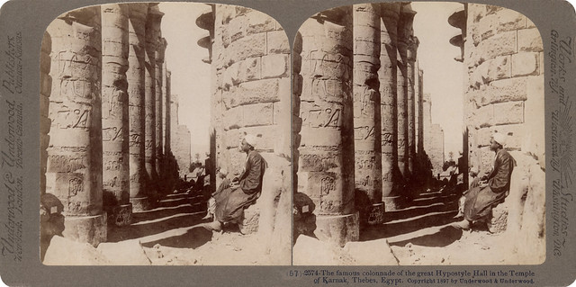 Hypostyle hall of the Karnak temple (stereoscopic view, El-Karnak, Egypt)